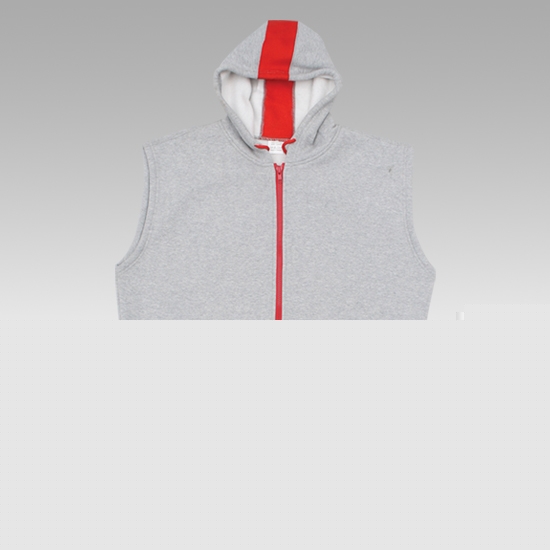 Men Sleeveless Gray Hoodie